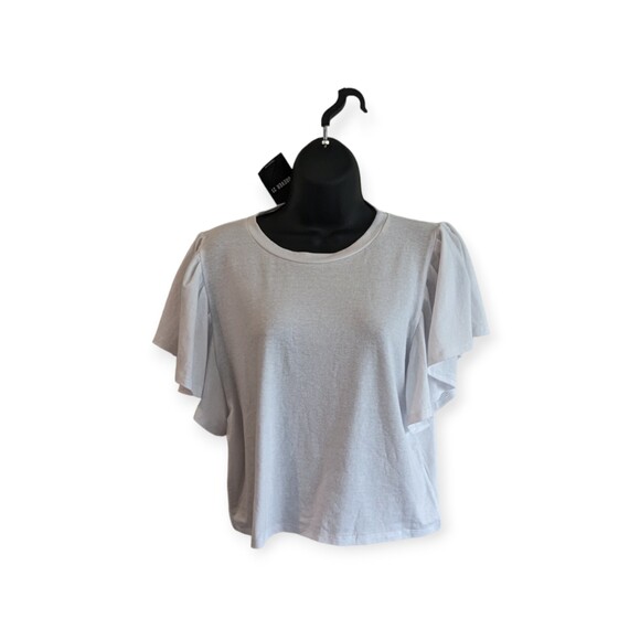 Tops - Womens Forever 21 Ruffle Sleeve White Knit Top Medium